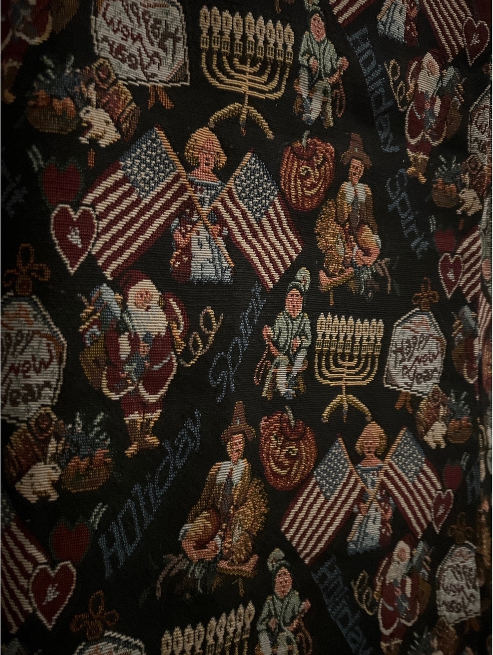 Vintage Holiday Spirit heavy material with Festive Pattern